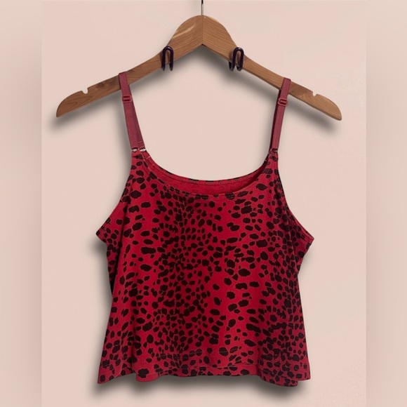 Y2K Vintage Victoria’s Secret Animal Print Cami Tank Top in Red & Black sz Small - Picture 3 of 9